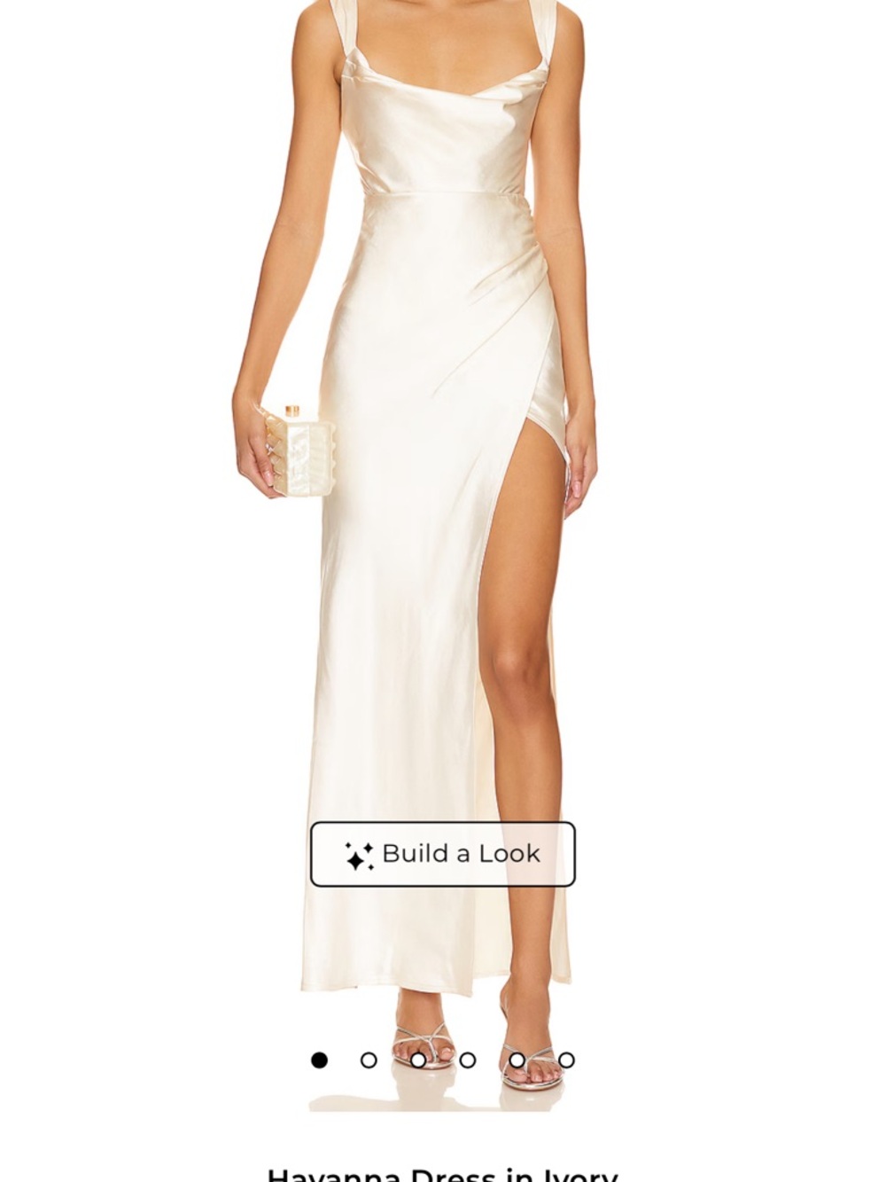 Havanna Ivory Maxi Dress with Thigh Slit